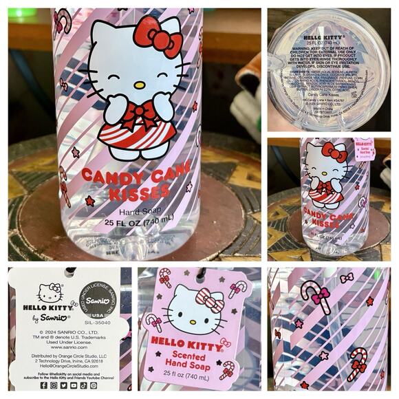 HELLO KITTY XMAS DECOR Snowman Mug Gingerbread Hand Towels Candy Cane Bowls Soap - Picture 4 of 16